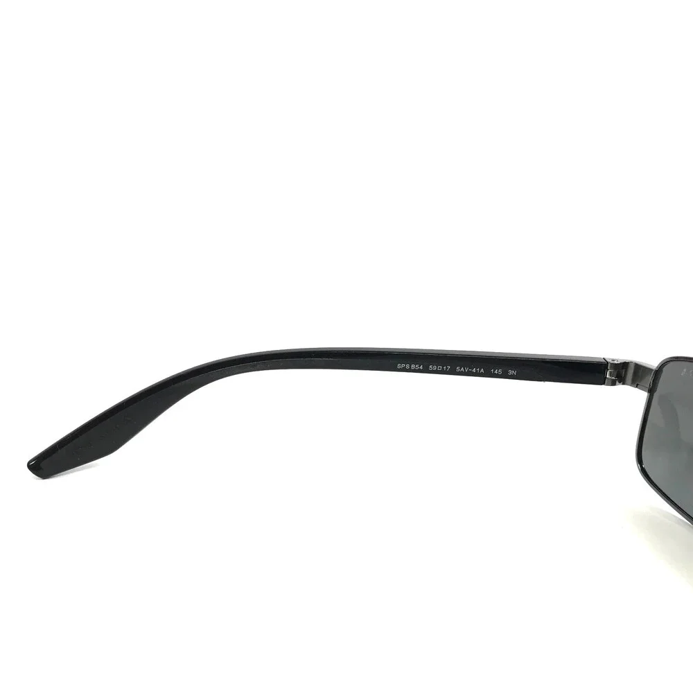 Prada Sunglasses SPSB54 5AV-41A Gunmetal Black Rectangle Frames with Gray Lenses